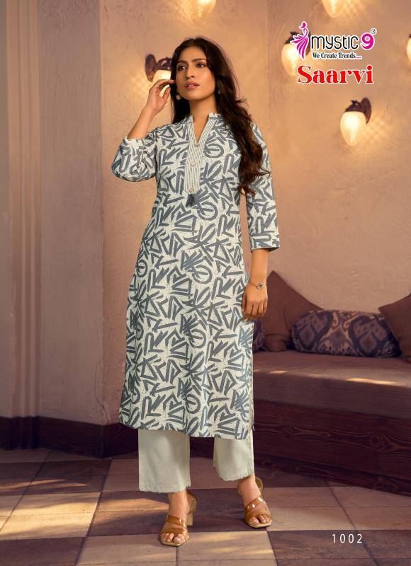 Mystic9 saarvi vol 1 coord set Latest kurti collections wholesale Mumbai
